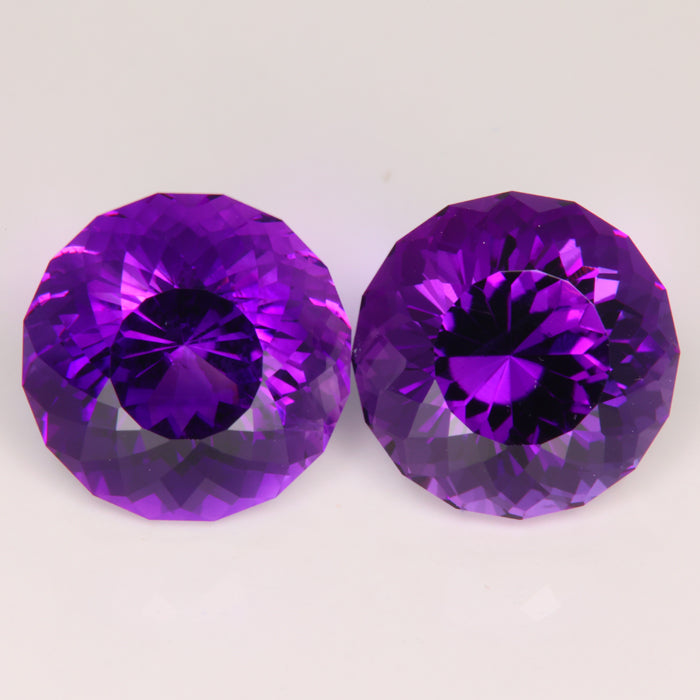 Large Amethyst Pair from Brazil and Uruguay Portuguese Cut