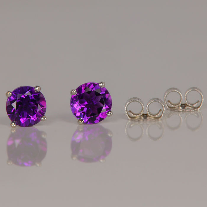 amethyst stud earrings white gold