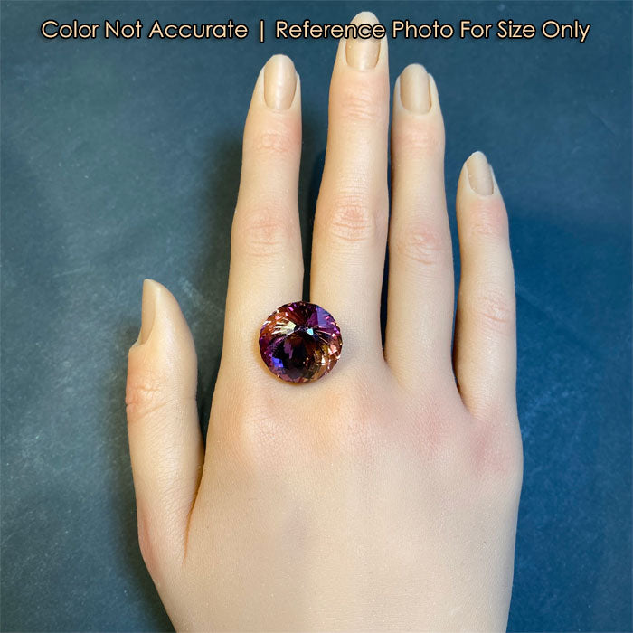 purple yellow ametrine gem size to hand