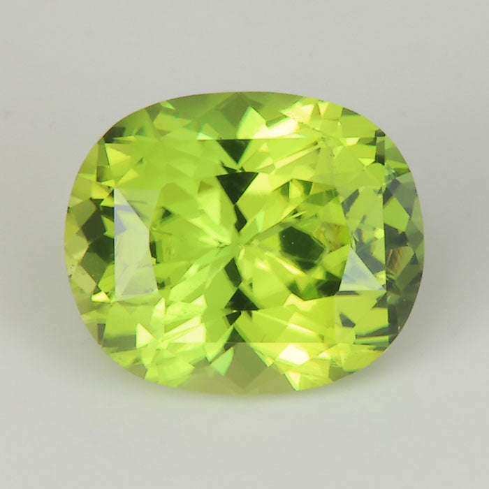 antique cushion cut green peridot gemstone 