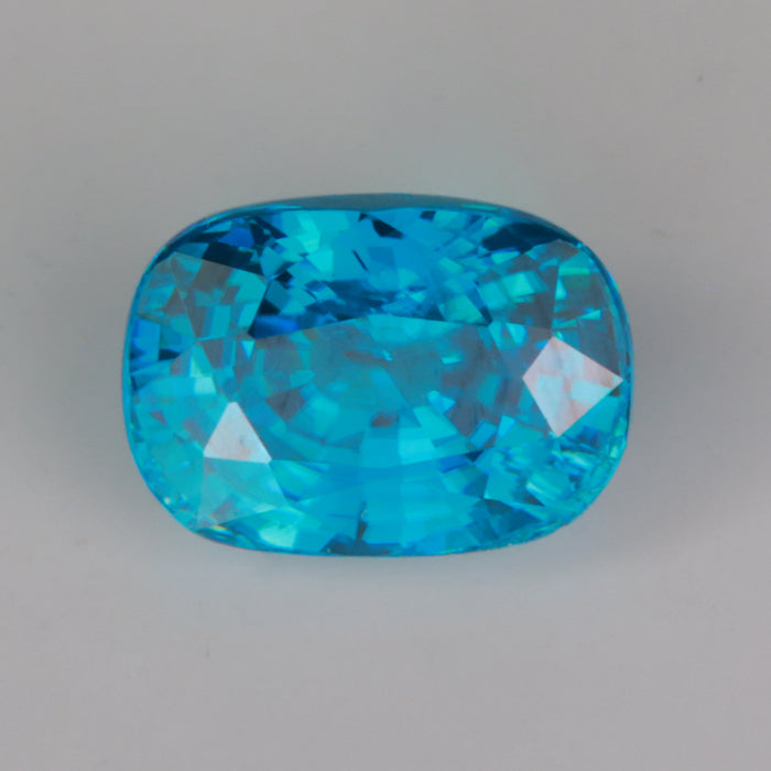 greenish blue antique cushion cut blue zircon gemstone 