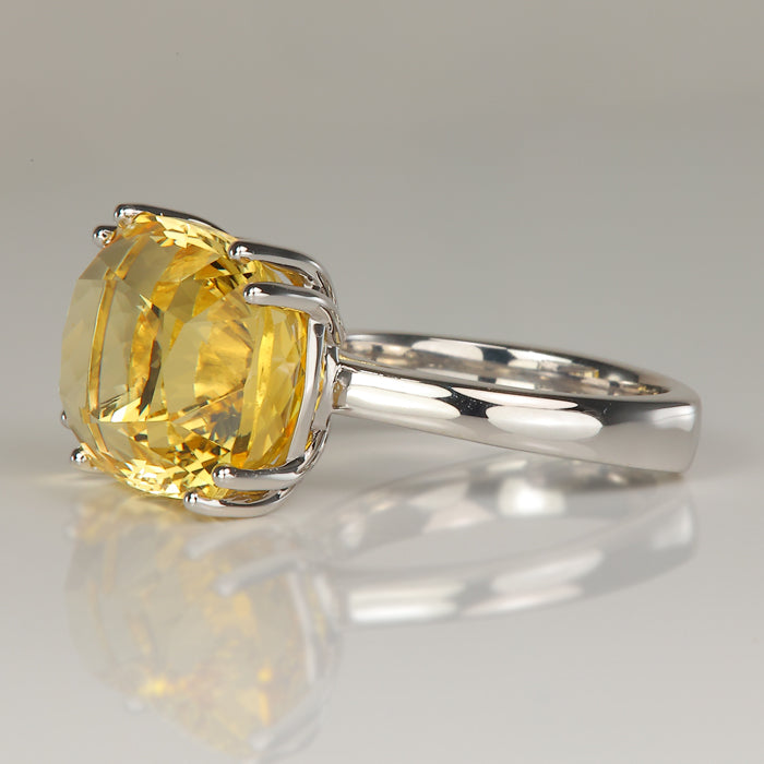 white gold and scapolite gemstone ring