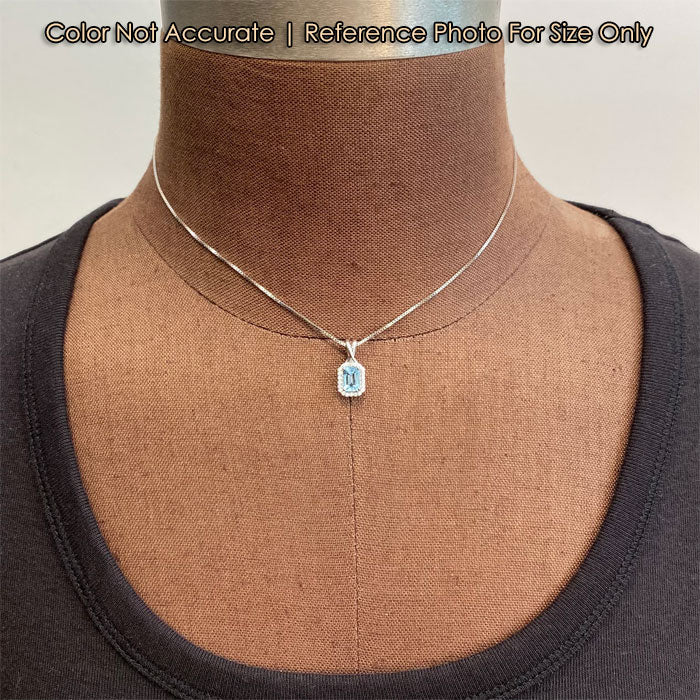 white gold aquamarine pendant size