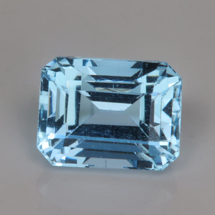 light blue color emerald cut aquamarine