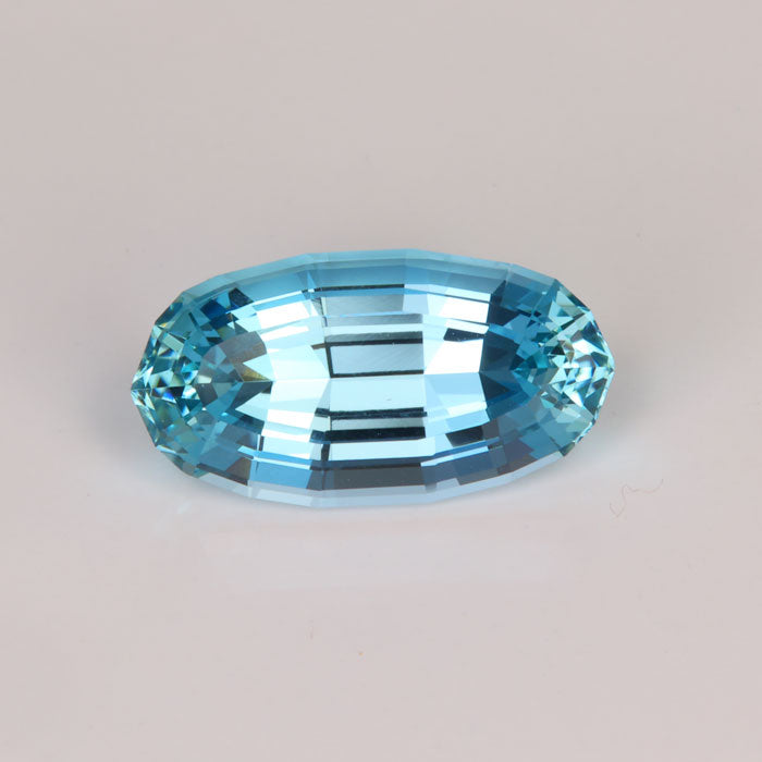 aquamarine greenish blue gemstone stepped oval cut