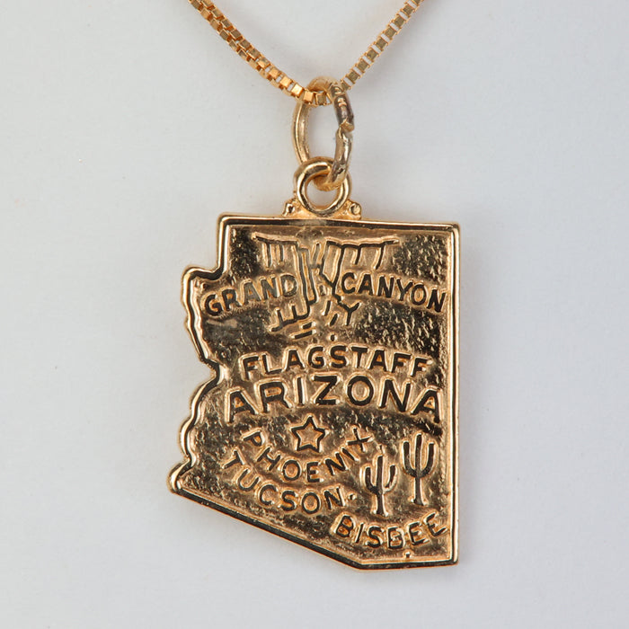 yellow gold Arizona state charm pendant