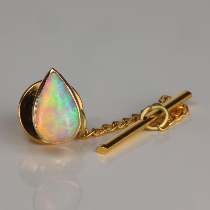 rainbow color australian opal gemstone tie tack