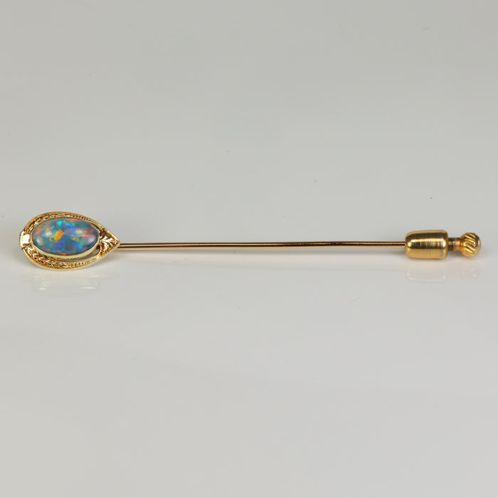 rainbow color australian opal stick pin