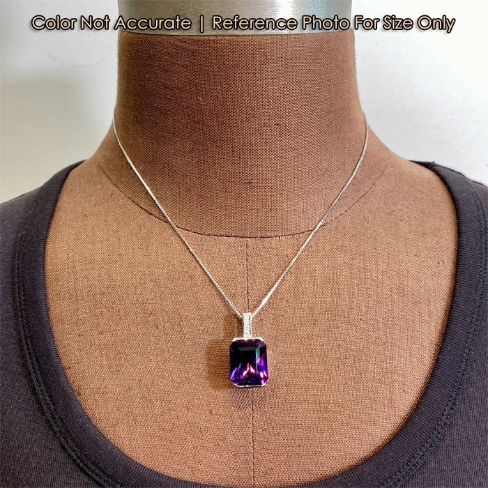 white gold amethyst and diamond pendant size 