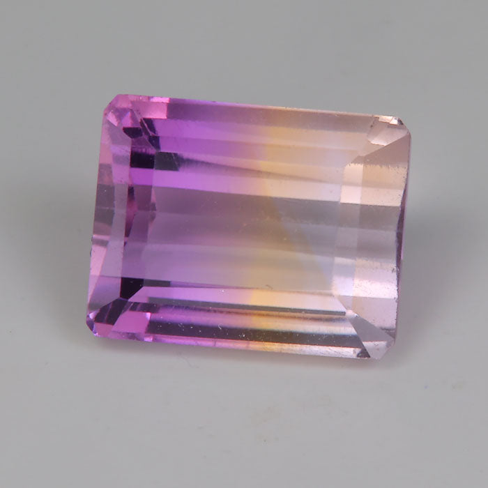 tri color quartz gemstone emerald cut