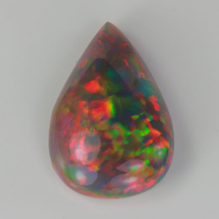 pear shape black opal gem from ethiopia