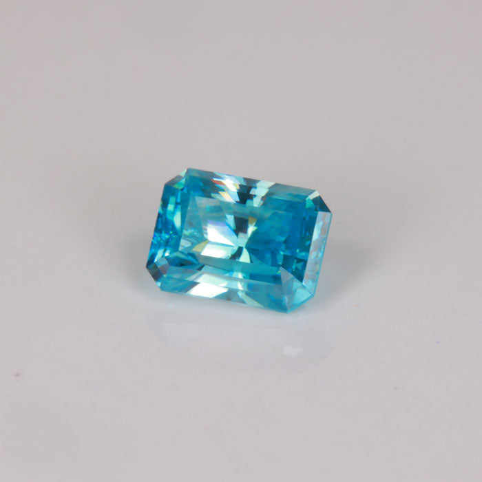 barion emerald cut blue zircon