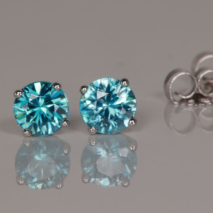 blue zircon earrings white gold