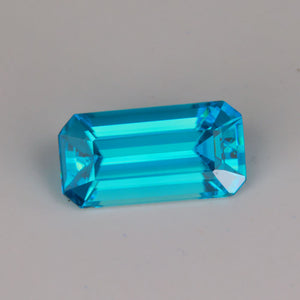 Blue Zircon Emerald Cut 3.38 Carats
