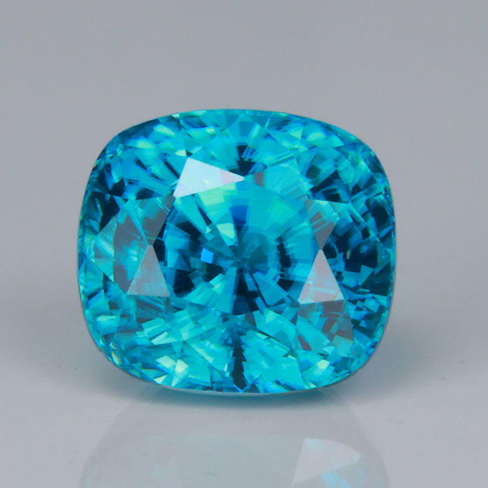 antique cushion cut blue zircon gemstone