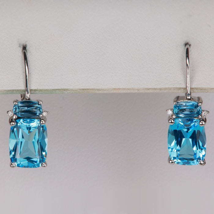 white gold blue topaz and diamond earrings