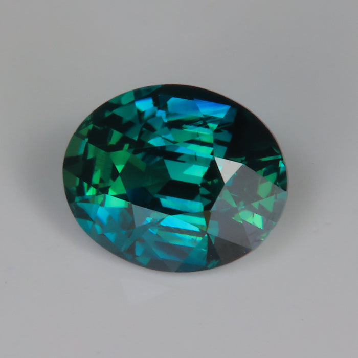 blue green oval sapphire gemstone  from madagascar