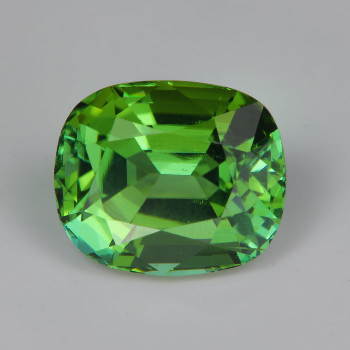 antique cushion cut tourmaline gemstone bluish green 