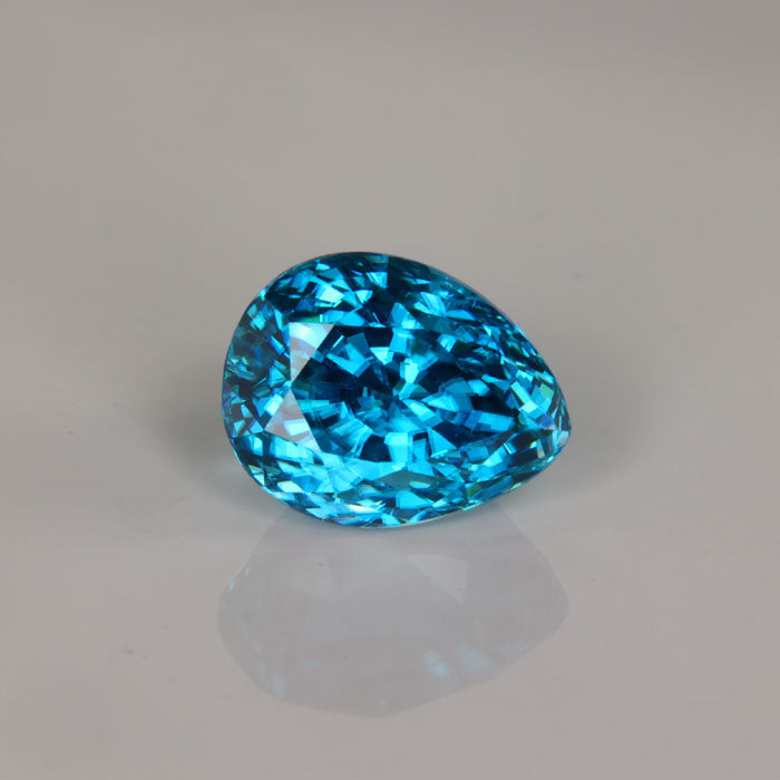 pear shape brilliant blue zircon
