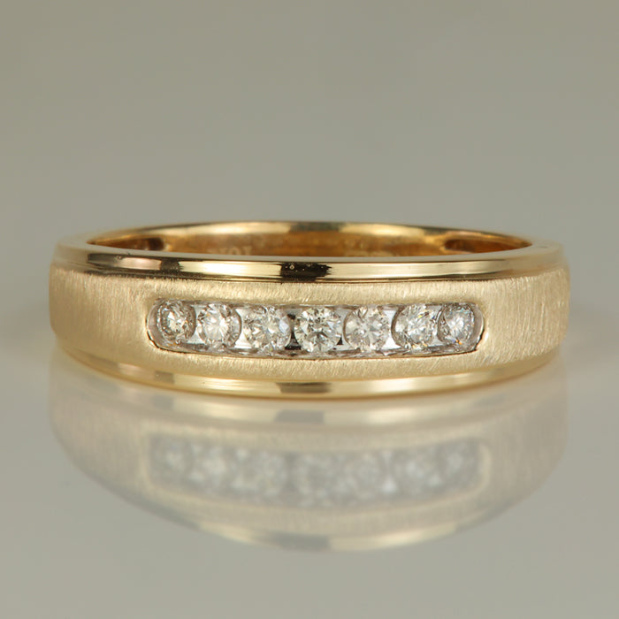 brushed gold and diamond ring
