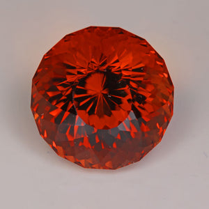 Portuguese cut Round Reddish Orange Color Citrine Gemstone from Brazil