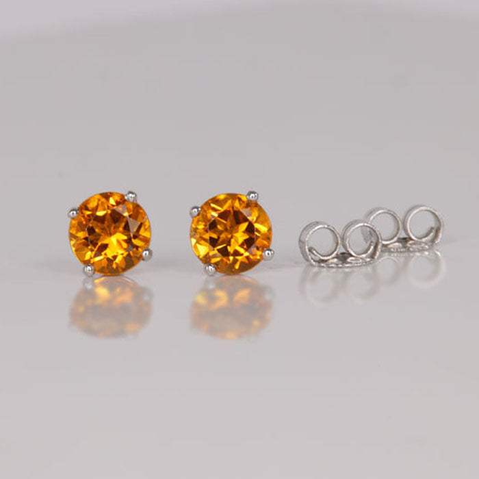 citrine stud earrings white gold