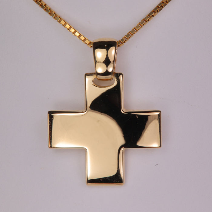 yellow gold estate cross pendant