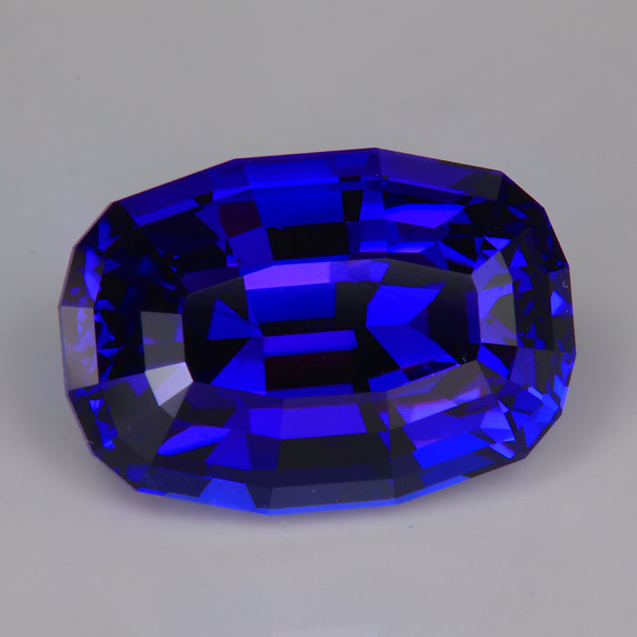 stepped antique cushion cut tanzanite