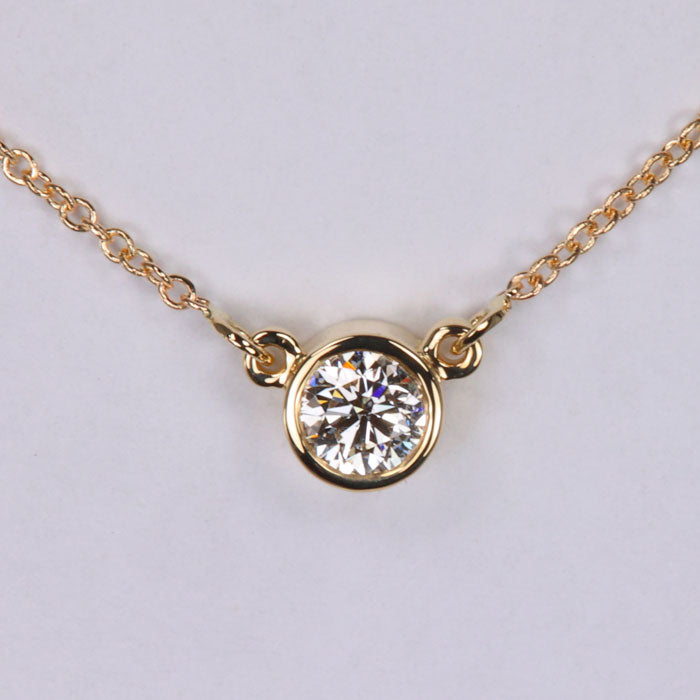 Solitair .30ct Natural Diamond Necklace in 14k yellow gold