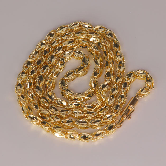 yellow gold diamond cut franco style estate chain 