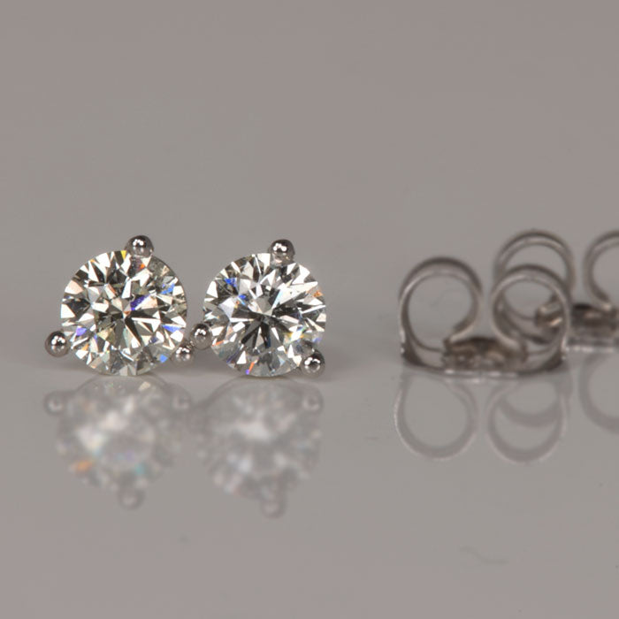 14k white gold diamond earrings stud 
