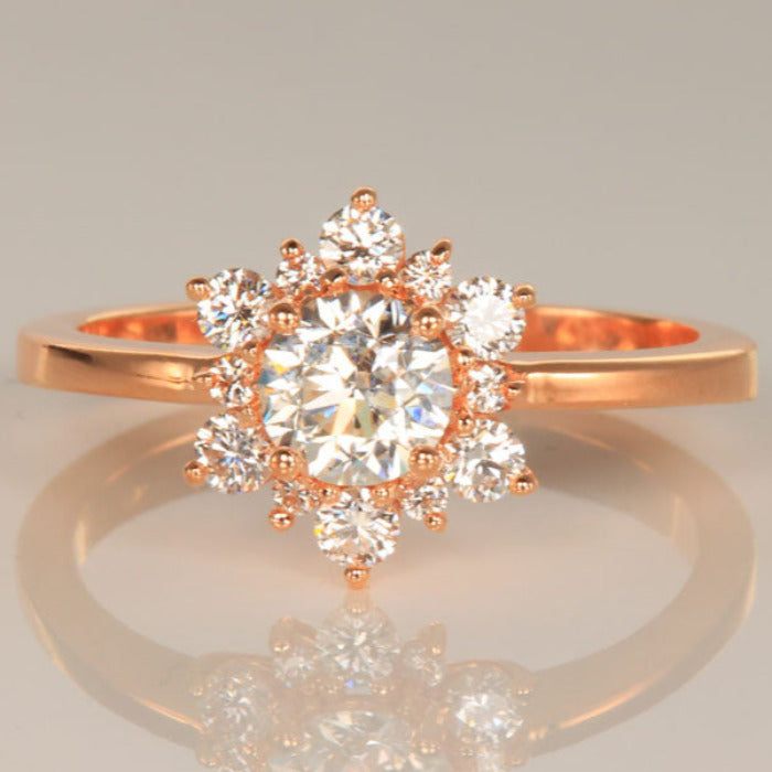 Natural .75ct Diamond Ring in 14k rose gold