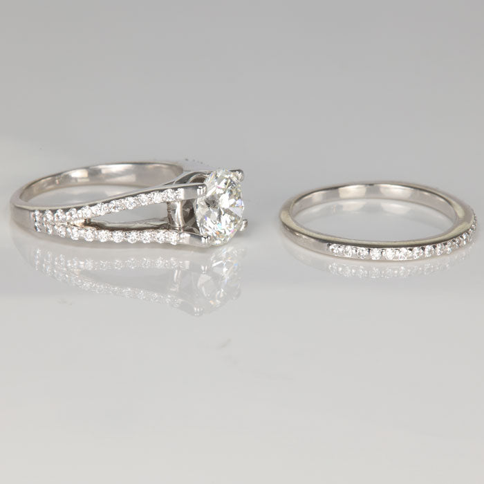 white gold and diamond wedding ring set