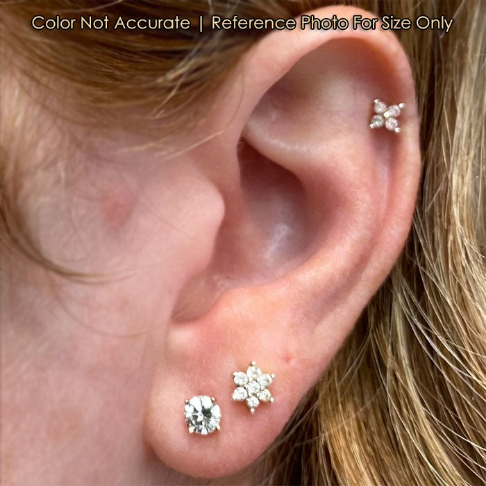 yellow gold diamond stud earring size