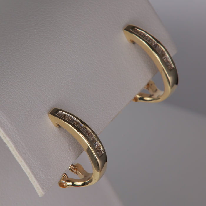 estate earrings gold and diamond