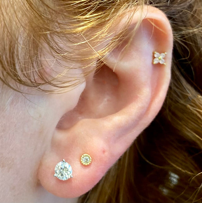 diamond earrings size on ear