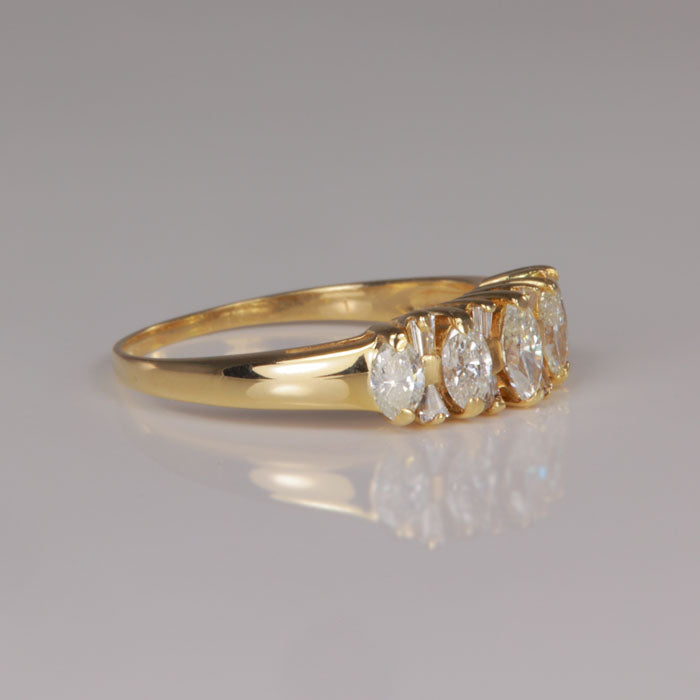yellow gold and diamond ring