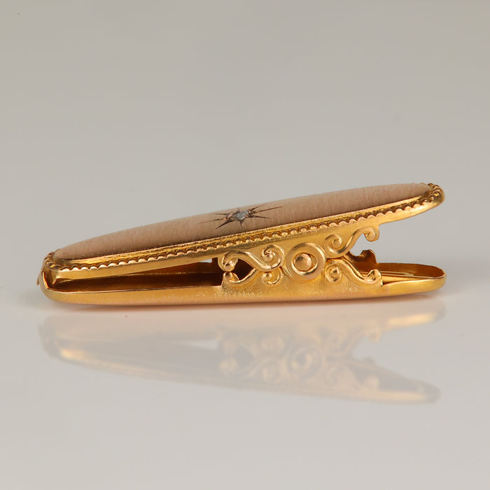 yellow gold detail on tie clip