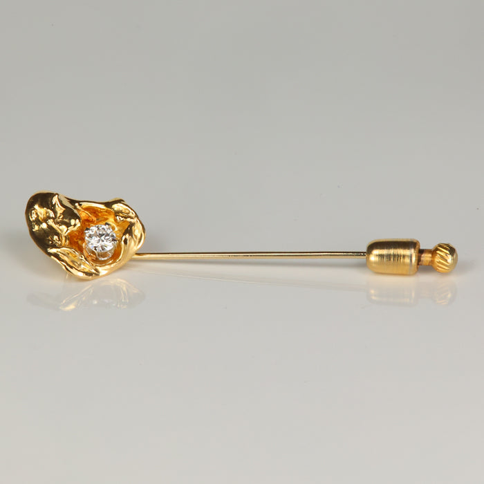 abstract gold and diamond stick pin