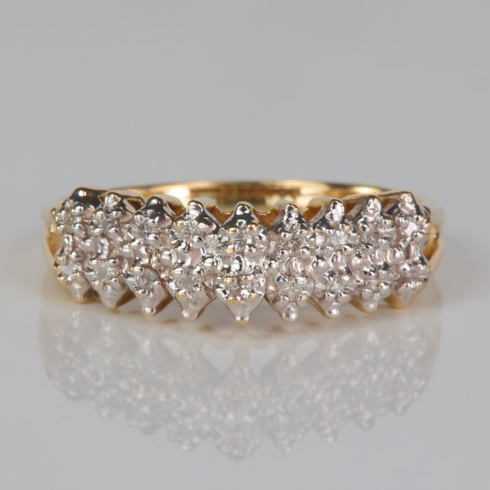 yellow gold estate ring with diamond accents