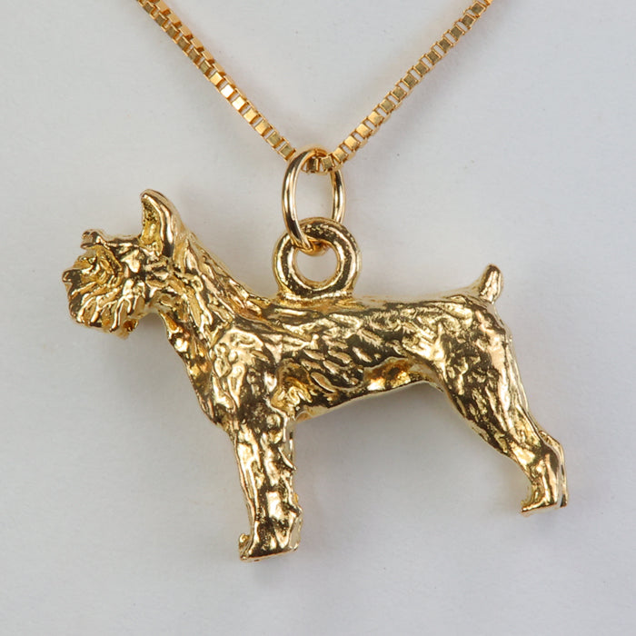 yellow gold dog charm pendant 