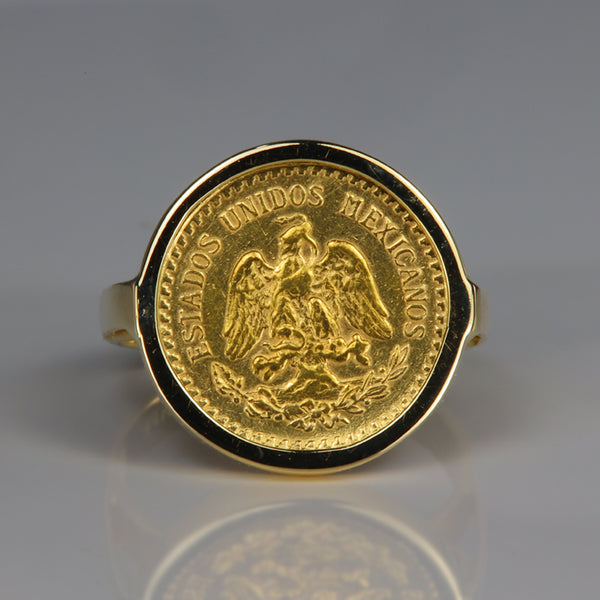 14K/22K Yellow Gold 1945 Dos Y Medio Pesos Coin Ring Moriartys