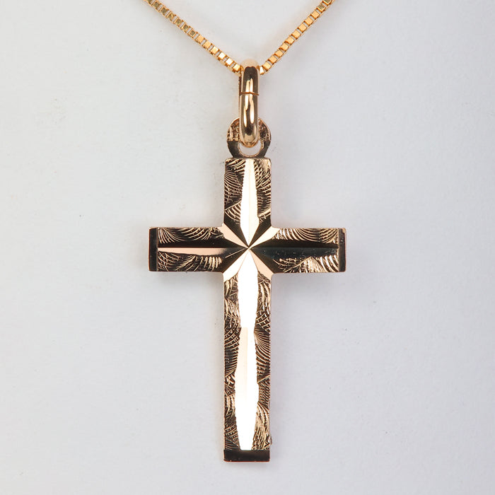 estate cross pendant in gold