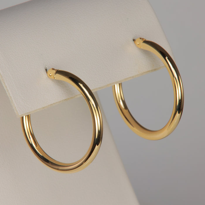 yellow gold estate earrings hoop style