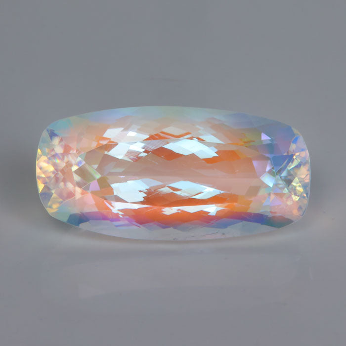 rainbow natural color moonstone gemstone cushion cut