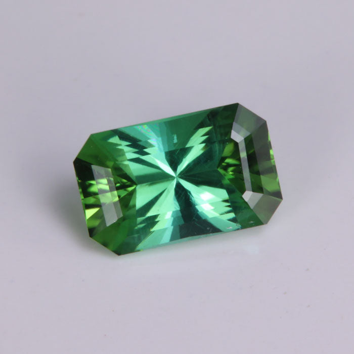 emerald cut tourmaline gemstone green color