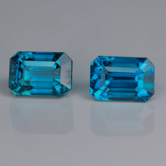 blue zircon gemstones emerald cut
