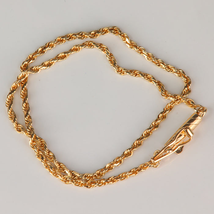 yellow gold estate rope link bracelet