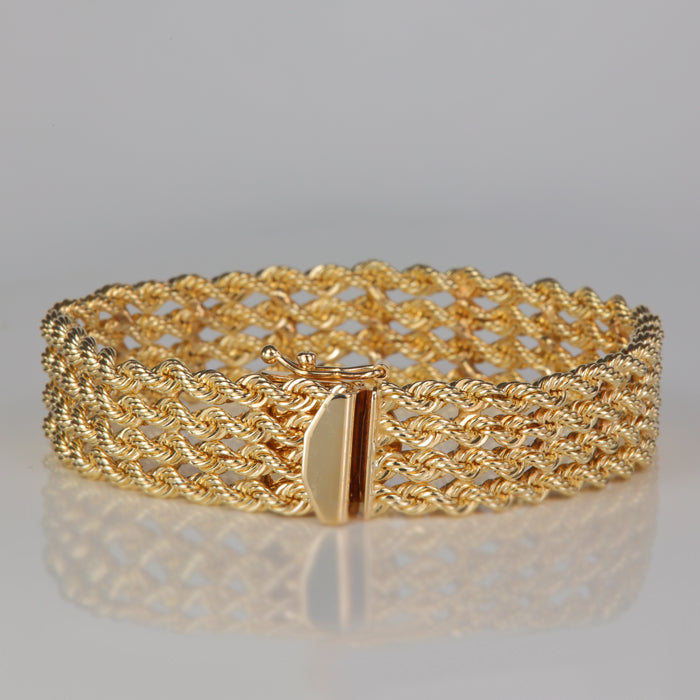 estate bracelet with rope links in yellow gold