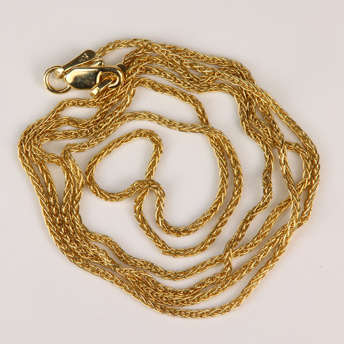 yellow gold estate wheat chain